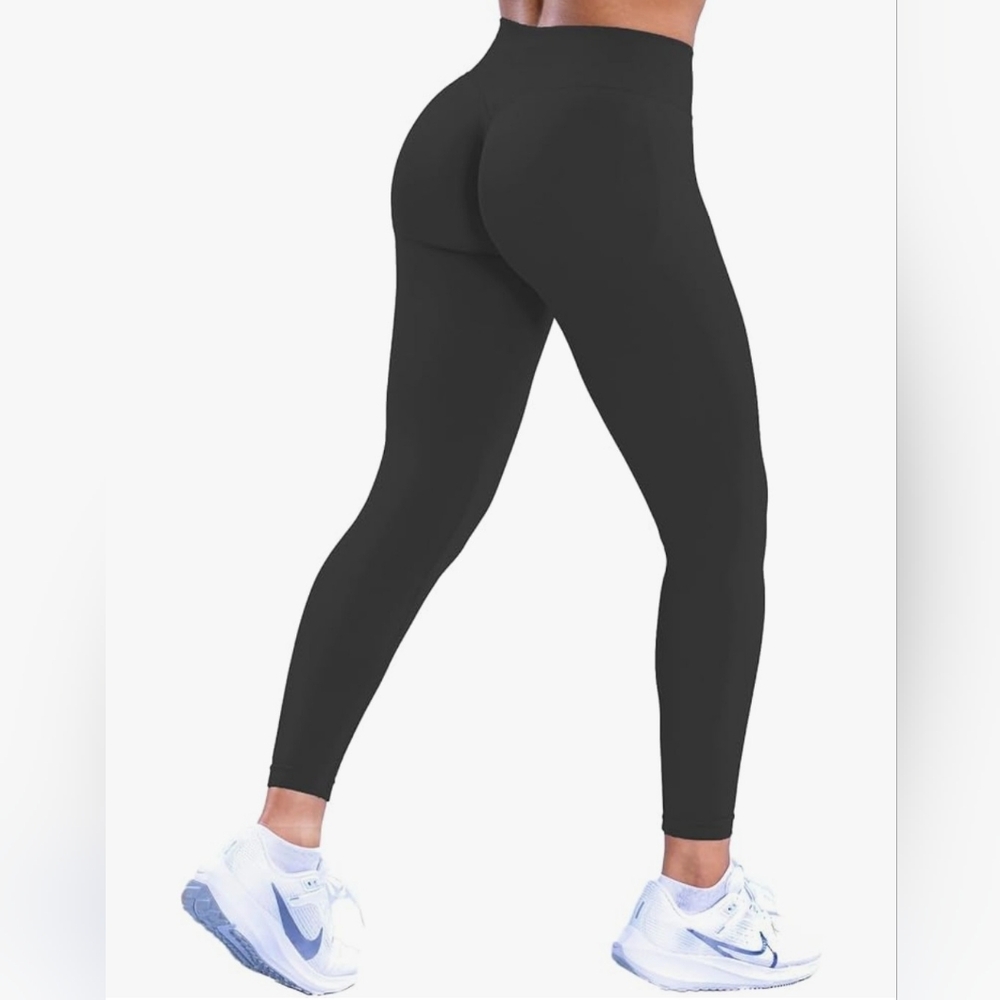 SUNZEL Black High-Waist Scrunch Back Leggings